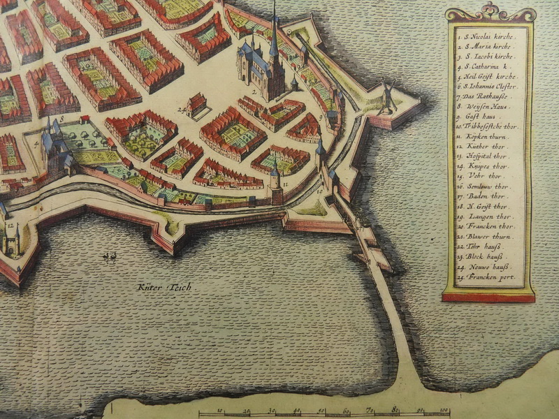 STRALSUND OSTSEE KOL. KUPFERSTICH JANSSONIUS 1682  