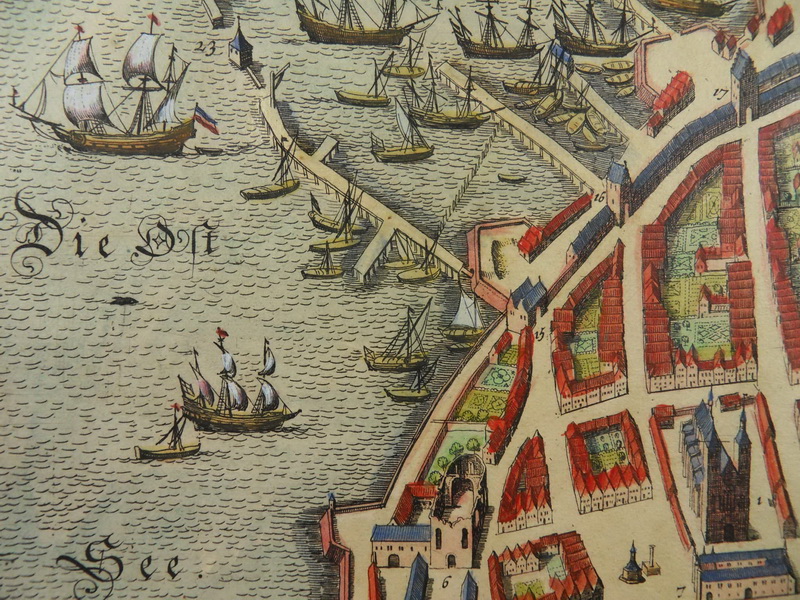 STRALSUND OSTSEE KOL. KUPFERSTICH JANSSONIUS 1682  