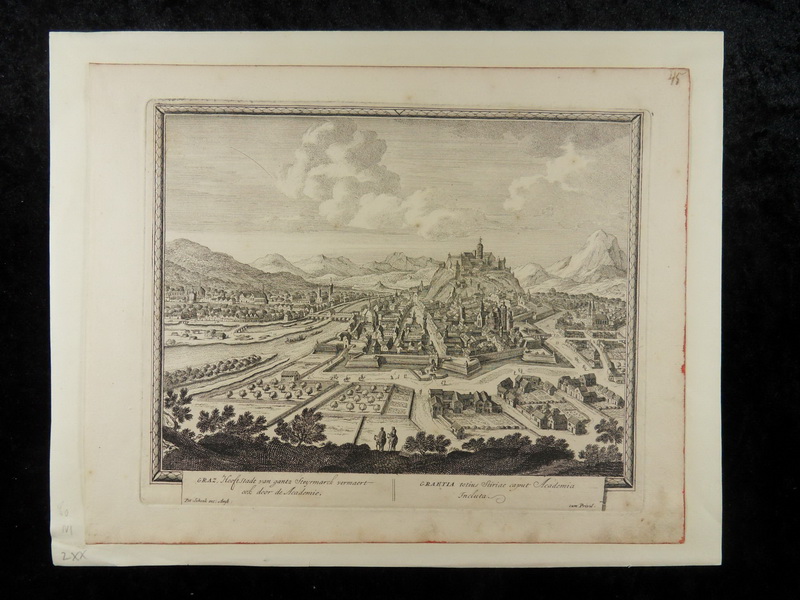 GRAZ STEIERMARK KUPFERSTICH ANSICHT PETER SCHENK 1700 R