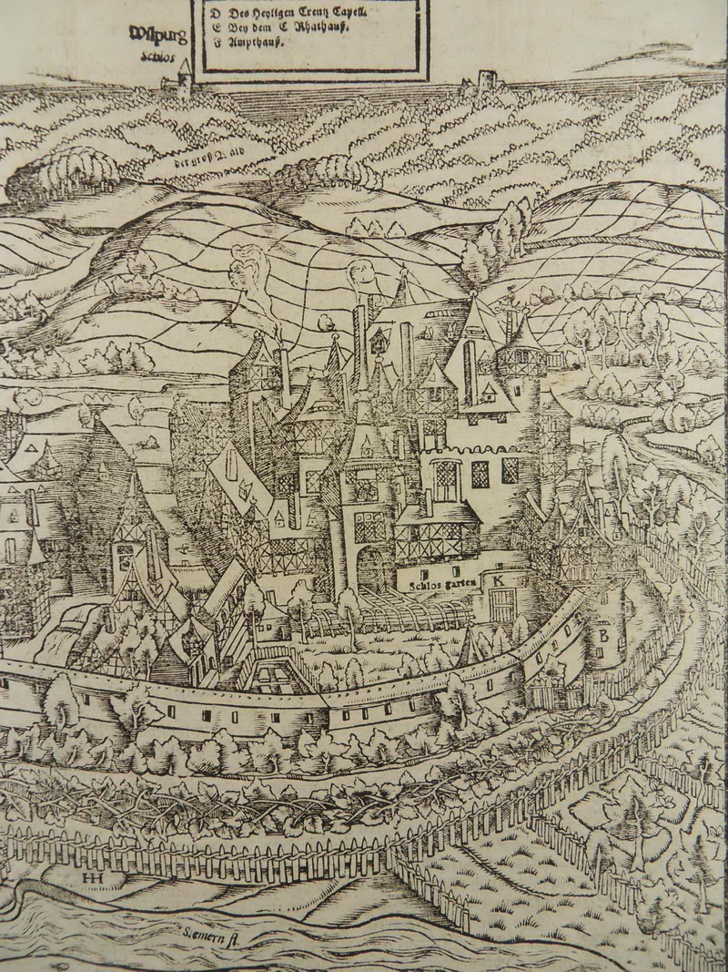 SIMMERN HUNSRÜCK HOLZSCHNITT ANSICHT MÜNSTER 1580 R